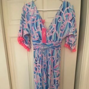 Lilly Pulitzer Parigi Maxi Dress Nauti Blue Size XXS NWT